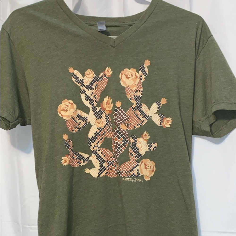 Olive snake skin cactus dress up shirt!